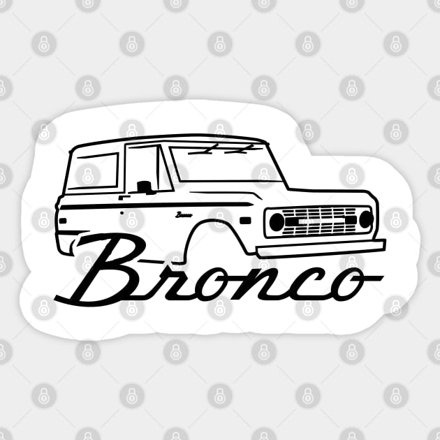 1966-1977 Ford Bronco Black With Logo Sticker by The OBS Apparel